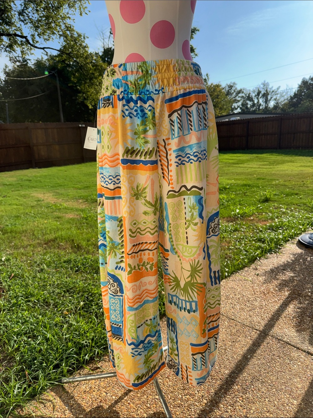 NWT Women's Multicolor Patterned Elastic-Waist Pants